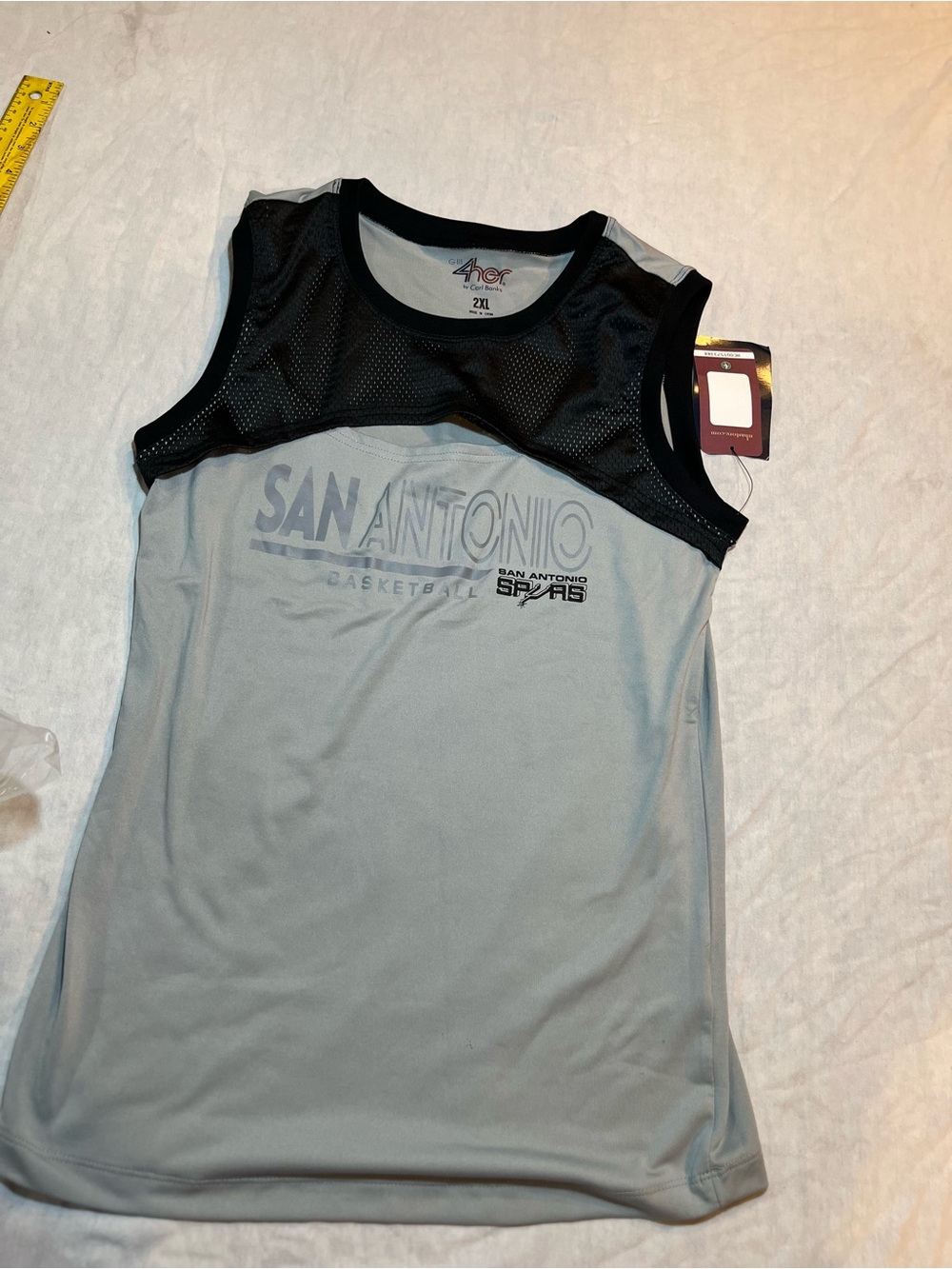 Women's Sleeveless Basketball Tank Top - Gray/Black size 2xl
